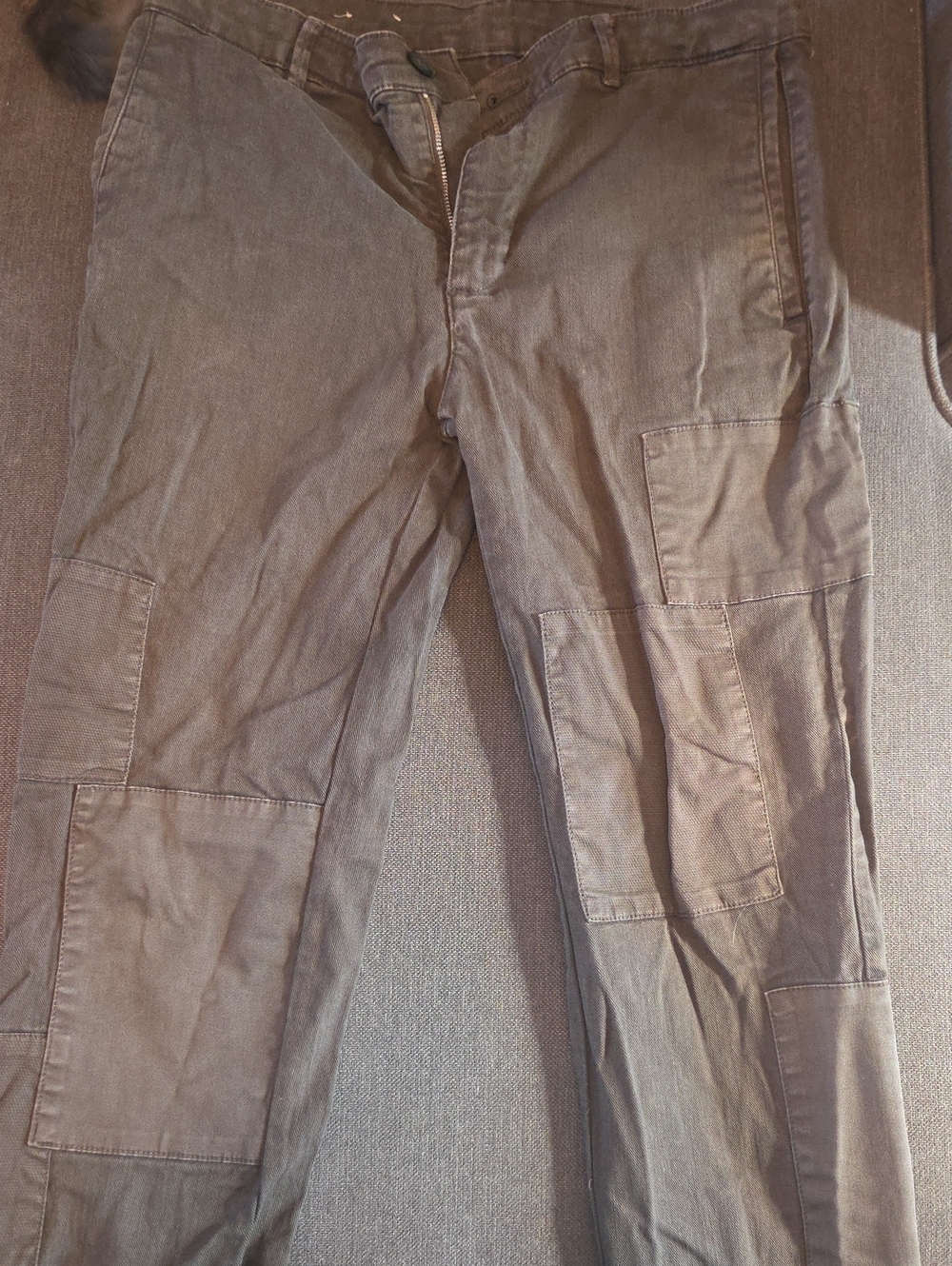 Men's Casual Patchwork Pants in Army Green